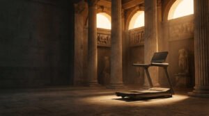 Modernus bėgimo takelis romėnų pastate