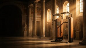 Modernus jėgos treniruoklis/staklės romėnų kieme